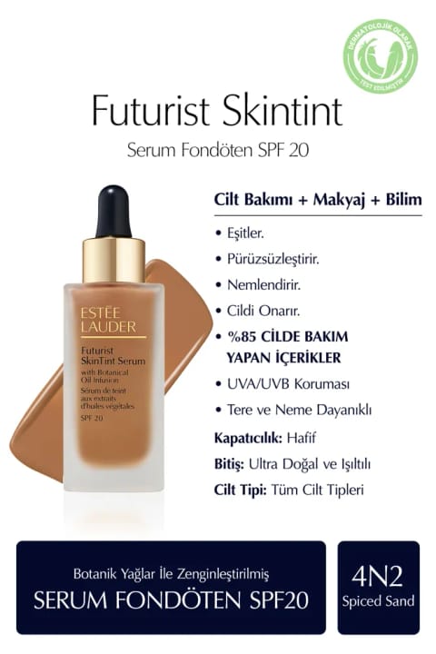 سرم کرمپودر Estee Lauder Futurist SkinTint حجم 30ml - SPF20 رنگ 4N2 Spiced Sand