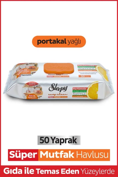 Sleepy Easy Clean دستمال تمیزکننده سطوح سوپر آشپزخانه با روغن پرتقال