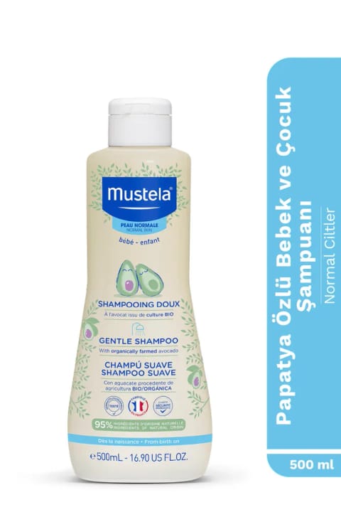 شامپو کودک و خردسال Mustela با عصاره بابونه، بدون سوزش چشم، شانهپذیر آسان، ۵۰۰ میلیلیتر