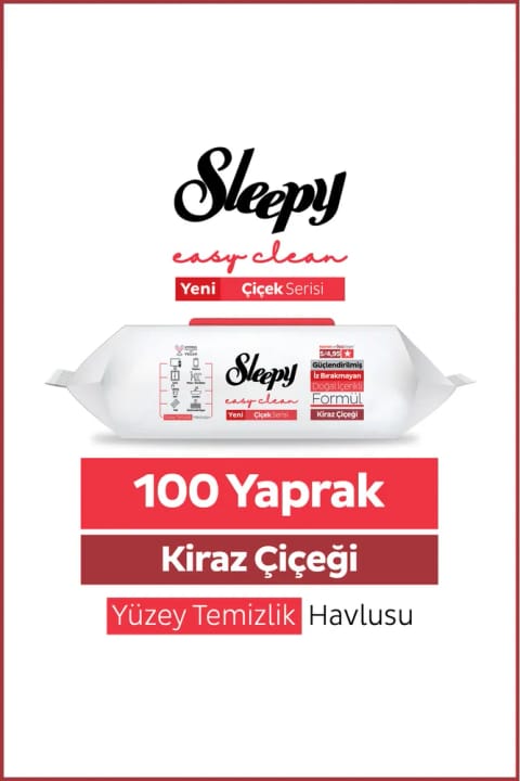 Sleepy Easy Clean دستمال تمیزکننده سطح با رایحه شکوفه گیلاس 100 برگی