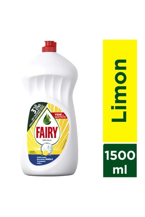 Fairy اصل مایع ظرفشویی ۱۵۰۰ میلی‌لیتر عطر لیمو