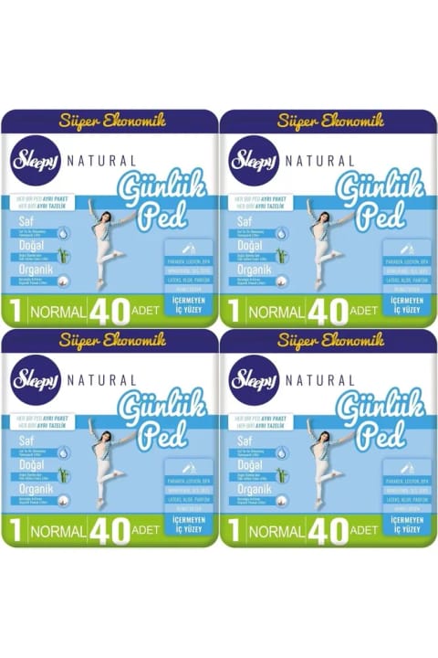 Sleepy Natural نواربهداشتی روزانه معمولی ۱۶۰ عددی بسته اقتصادی فوقالعاده (۴×۴۰)