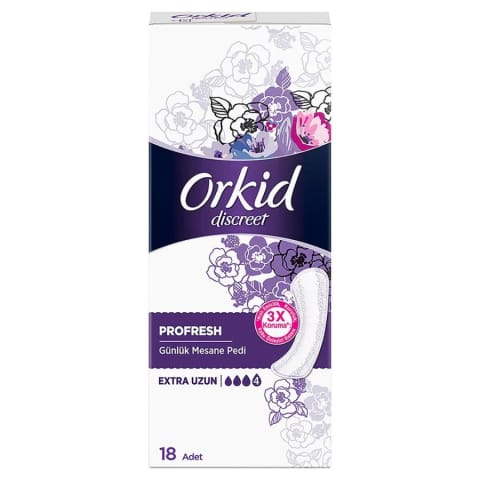 Orkid Discreet Profresh پد روزانه مخصوص بی‌اختیاری ادرار اکسترا لانگ ۱۸ عددی