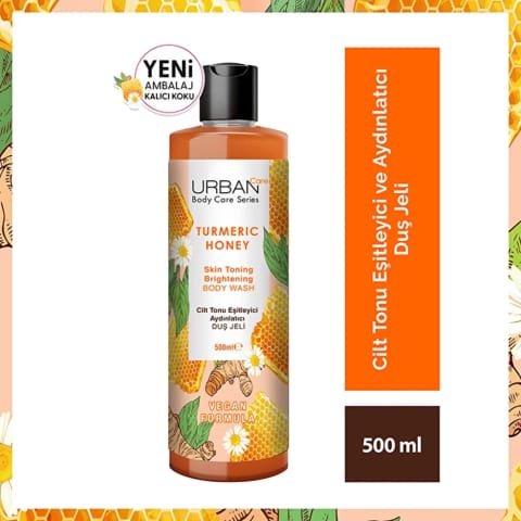 Urban Care ژل دوش زردچوبه و عسل یکدست‌کننده و روشن‌کننده رنگ پوست ۵۰۰ میلی‌لیتر