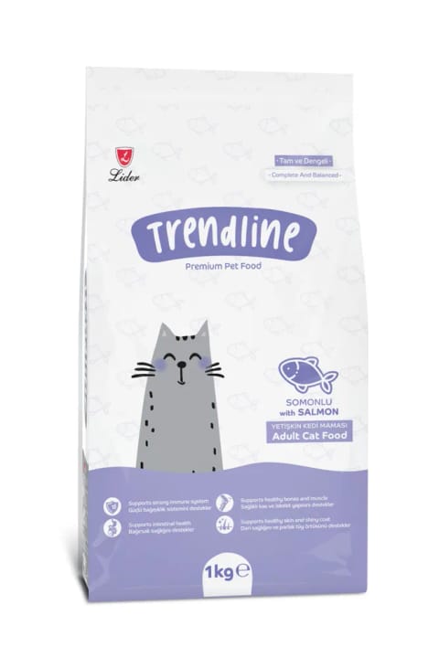 Trendline غذای گربه بالغ با ماهی سالمون 1 کیلوگرم