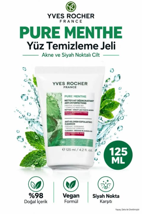 ژل شستشوی صورت ۳ کاره ضد جوش سرسیاه Yves Rocher با اثر پیلینگ ۱۲...