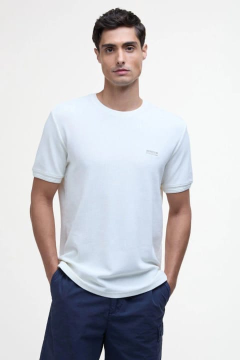 تی‌شرت بافت‌دار مردانه Barbour B.Intl Charlie WH32 رنگ Whisper White
