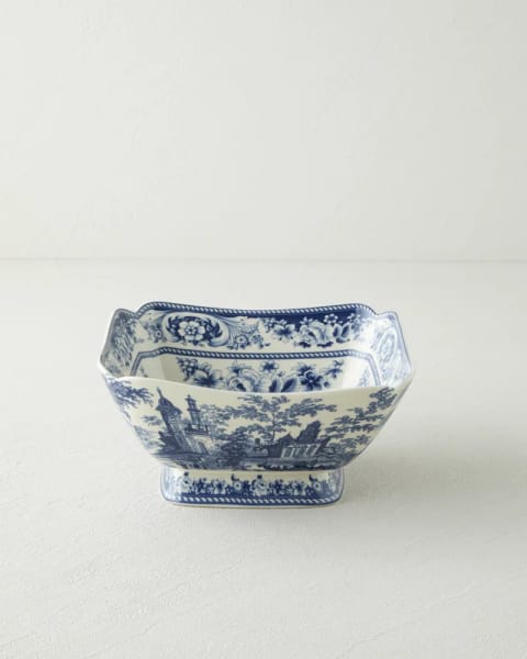 ظرف سرو سنگی Preston مدل Stoneware ابعاد ۲۱.۵×۲۰.۵×۱۰ سانتی‌متر رنگ سرمه‌ای