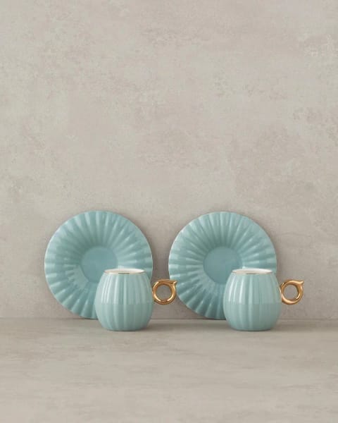 ست فنجان قهوه ۴ پارچه ۲ نفره Polka New Bone China ۹۰ میلی‌لیتر Mint