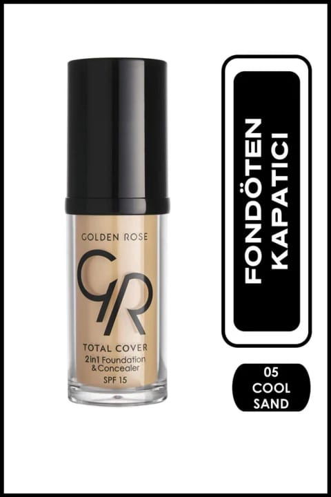 Golden Rose Total Cover 2 در 1 کانسیلر و فونداسیون شماره 05 Cool Sand - 30 میلی‌لیتر
