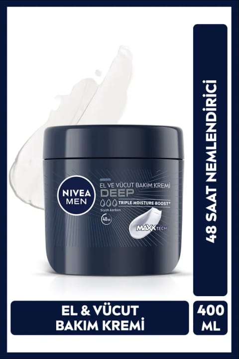 NIVEA MEN نرم‌کننده و مرطوب‌کننده عمقی دست و بدن مردانه 400 میلی‌لیتر