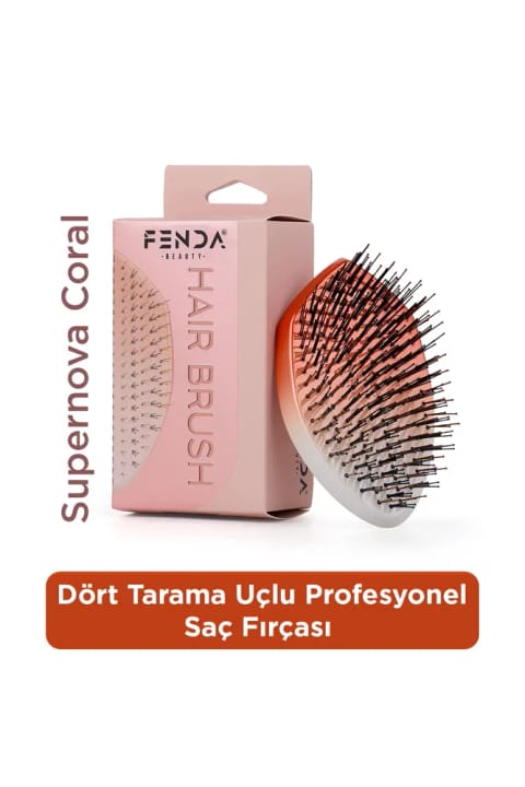 برس مو بیضی نارنجی ۴ ردیفه حرفهای Fenda FNDFPRO00002OR