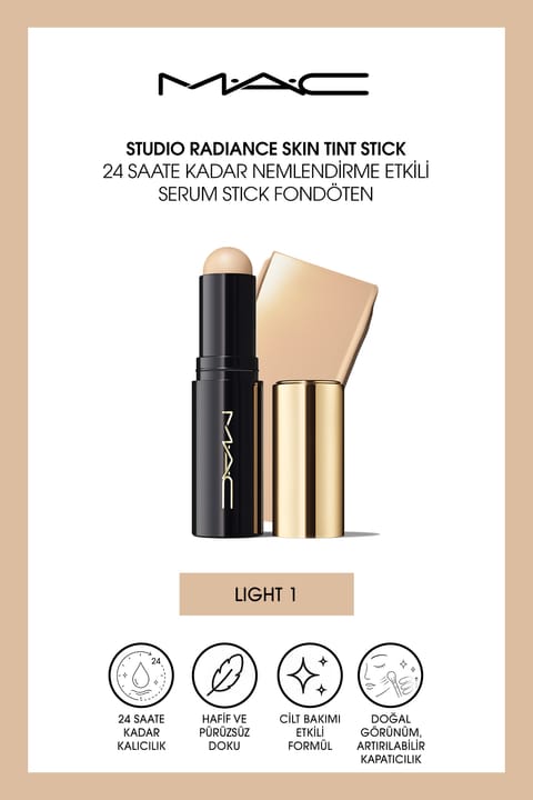 استیک رنگی پوست M.A.C Studio Radiance با سرم آبرسان تا ۲۴ ساعت — Light 1