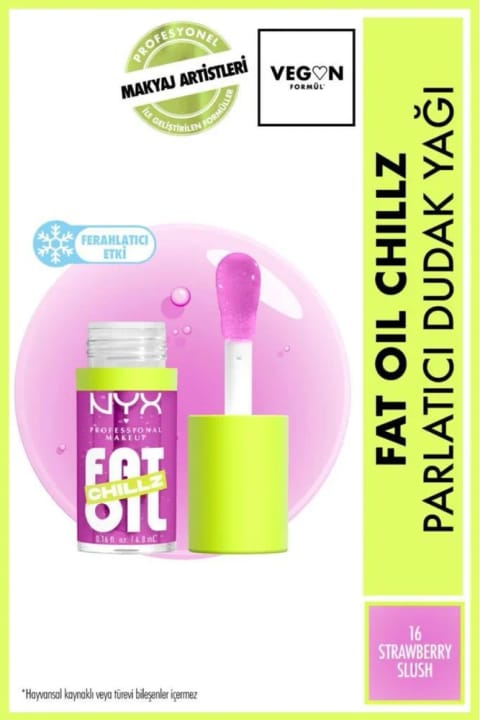 NYX Professional Makeup Fat Oil Chillz براقکننده روغن لب - Strawberry Slush