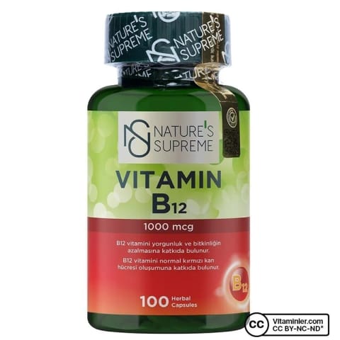 Nature's Supreme Vitamin B12 1000 Mcg 100 Kapsül