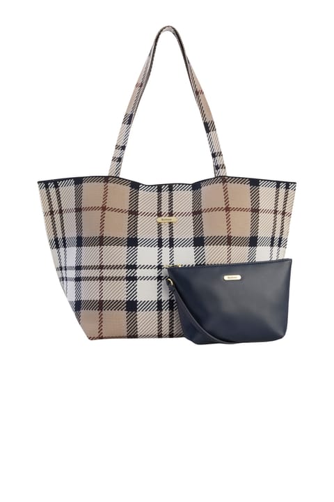 کیف دستی بزرگ Barbour Layla Tartan BE71 Rosewood Tartan