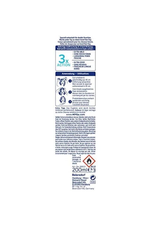 NIVEA شامپوی خشک مخصوص موهای تیره زنانه ۲۰۰ میلی‌لیتر