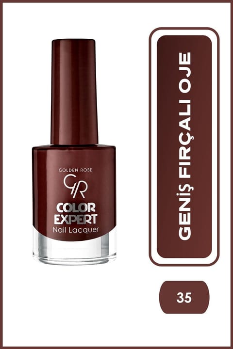 Golden Rose Color Expert Nail Lacquer - 35 - لاک ناخن با برس پهن