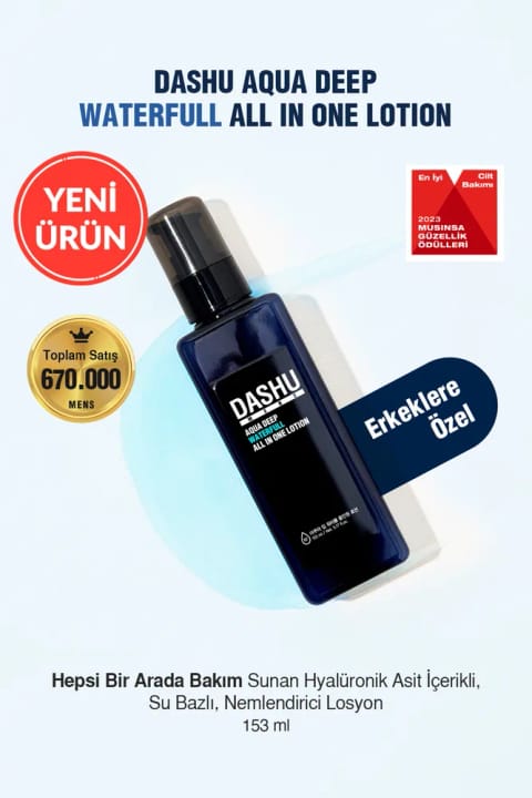 Dashu Hyalüronik Asitli All in One Bakım Losyonu Mens Aqua Deep Waterful