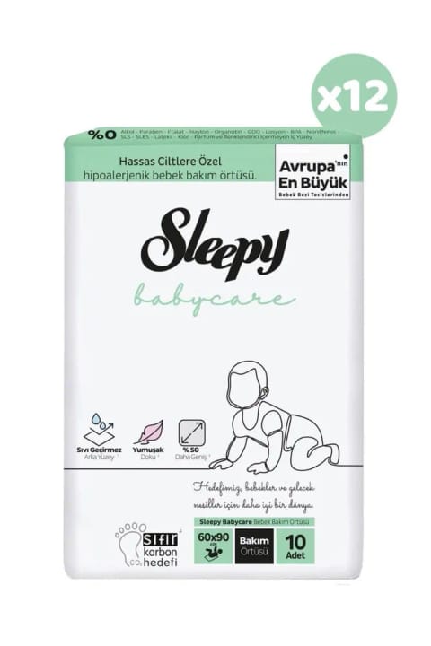 Sleepy Babycare زیرانداز مراقبت از نوزاد ۱۰ عددی × ۱۲