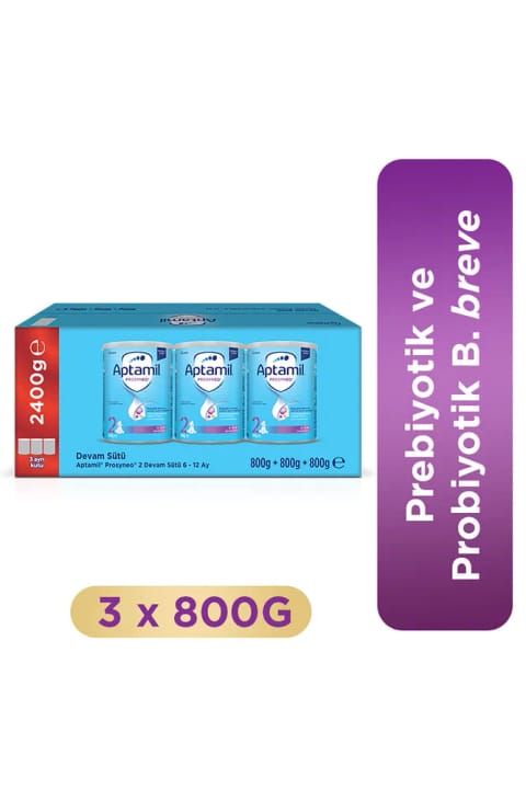 Aptamil Prosyneo 2 شیر ادامه دهنده با پری بیوتیک و پروبیوتیک 800x3 گرم