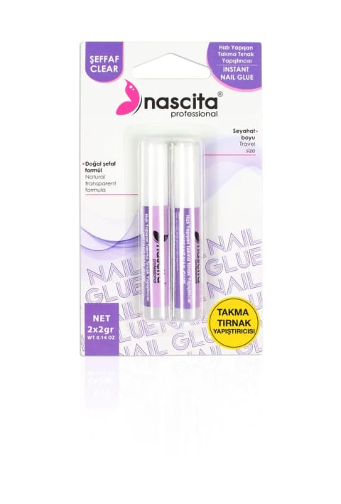 چسب ناخن مصنوعی Nascita مدل بنفش با چسبندگی قوی NASNAILGLUE05