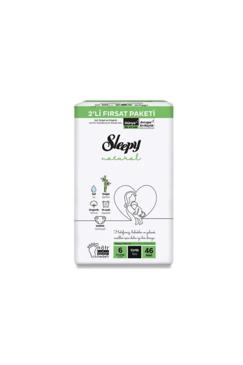 Sleepy Natural پوشک کودک بسته ۶ عددی سایز ۶ (۴۶ عددی)