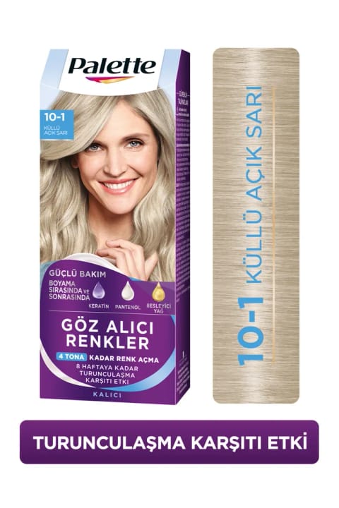 Palette Göz Alıcı Renkler رنگ بازکننده 10-1 بلوند روشن خاکستری Pantenol & تغذیه‌کننده...