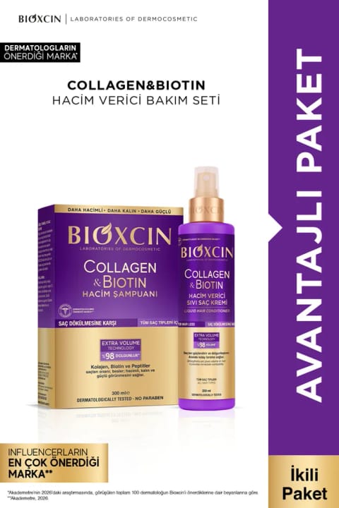 Bioxcin شامپو و ماسک مو Collagen & Biotin