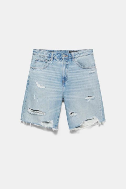 شلوارک جین برمودا راسته Pull&Bear