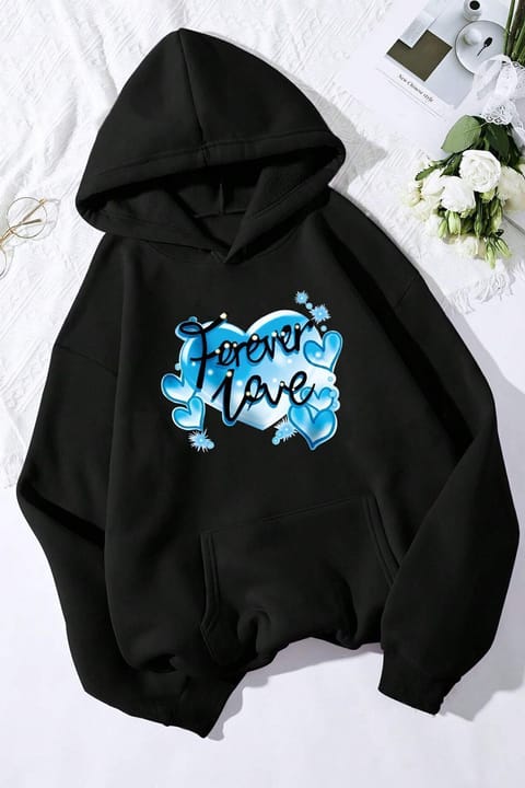 سویشرت اورسایز یونیسکس چاپ Forever Love uyguntarz