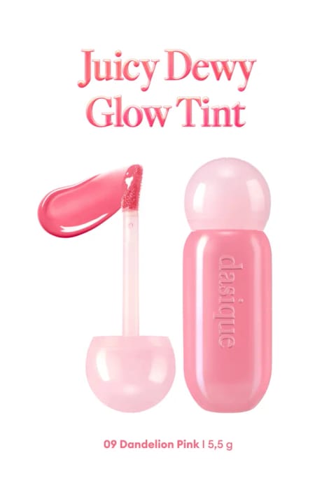 dasique تینت براق با رطوبت‌رسانی و رنگ ملایم Juicy Dewy Glow T... — 09 Dandelion Pink