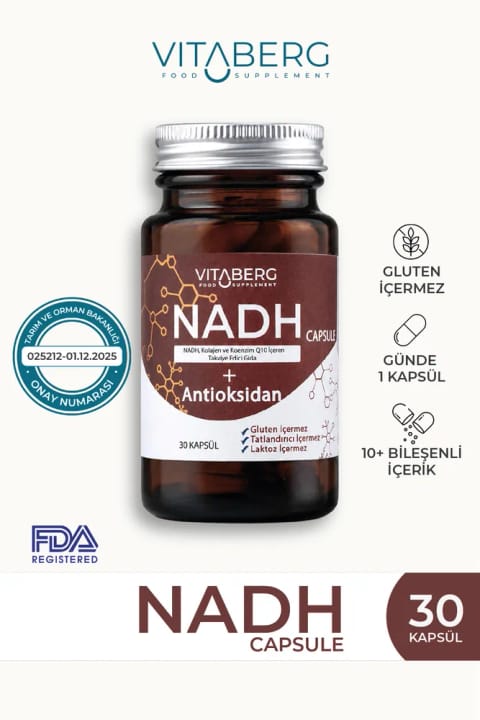 ویتابرگ NADH آنتیاکسیدان+ | PQQ، کوآنزیم Q10، رسوراترول، کلاژن تیپ II