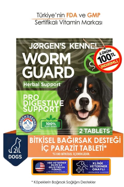 Jorgens Kennel سگ 100% گیاهی قرص و کپسول داخلی انگل 2 عدد