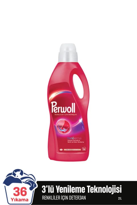 Perwoll مایع لباسشویی پاککننده ملایم و احیاکننده رنگ و بافت برای البسه رنگی