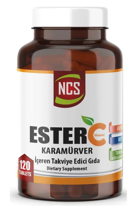 NCS استر سی ویتامین سی با زغال اخته، روتین و آسرولا ۱۲۰ قرص