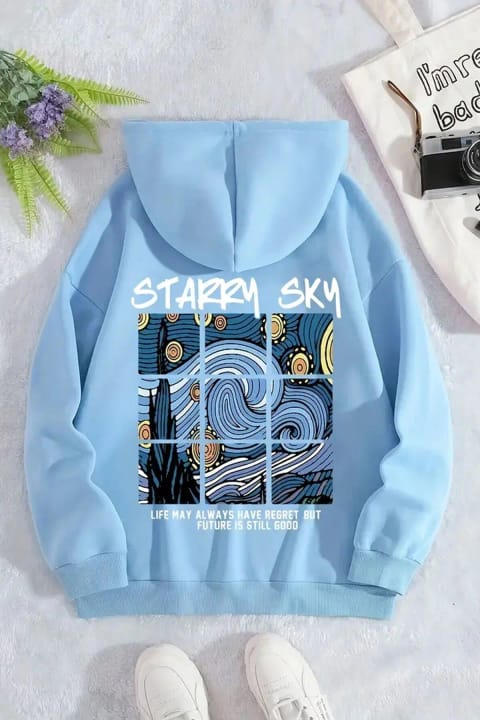 سویشرت اورسایز یونیسکس چاپ Starry Sky uyguntarz
