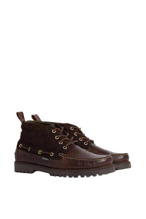 بوت نیمبند Barbour Harle Mid Chukka BR98 قهوهای تیره با بند قهوهای
