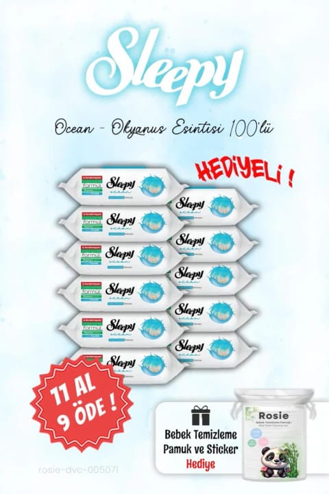 Sleepy 11 AL 9 ÖDE Ocean - دستمال مرطوب اقیانوسی و ROSIE