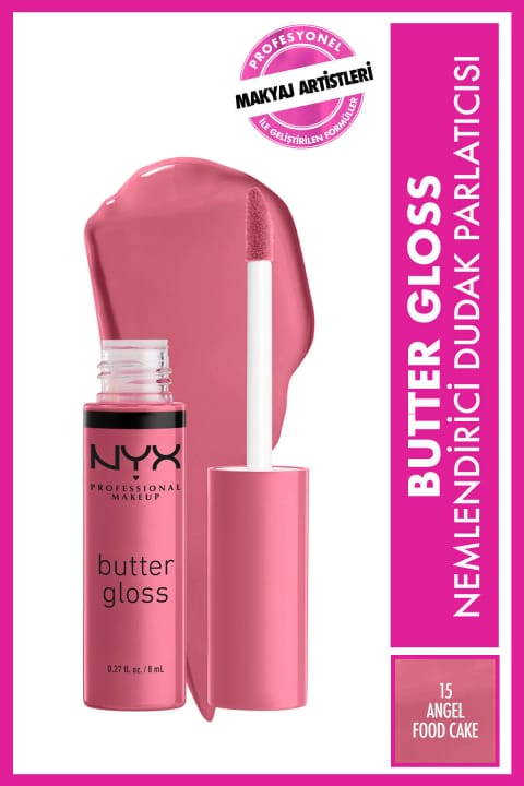 برق لب NYX Professional Makeup مدل Butter Gloss رنگ Angel Food Cake حجم 15 گرم
