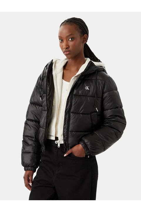 کاپشن پافر کوتاه لوگوی Calvin Klein