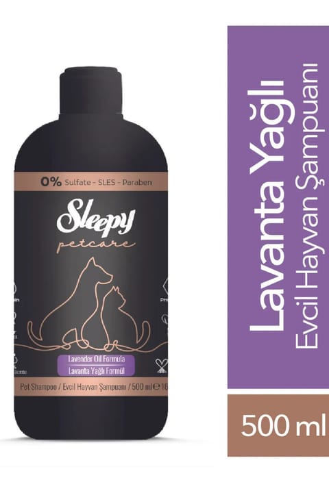 شامپو پاککننده حیوانات خانگی Sleepy Petcare با روغن اسطوخودوس ۳×۵۰۰ میلیلیتر