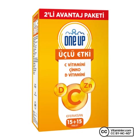 وان آپ трипLE اثر ویتامین C + زینک + ویتامین D 2×15 قرص جوشان