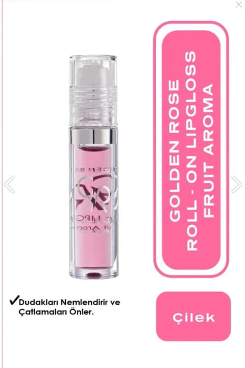 Golden Rose رولی لیپ گلاس - 01 استرابری - براقکننده لب با عطر میوه