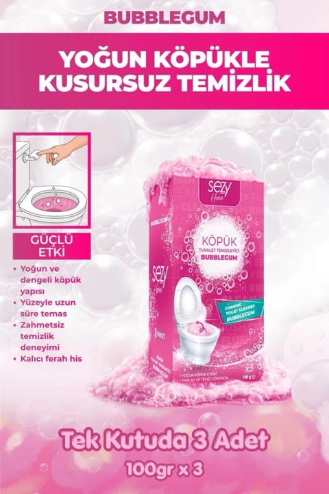 SEZY HOME Bubblegum فوم توالت فرنگی | پاککننده با کف غلیظ و بوی ماندگار...