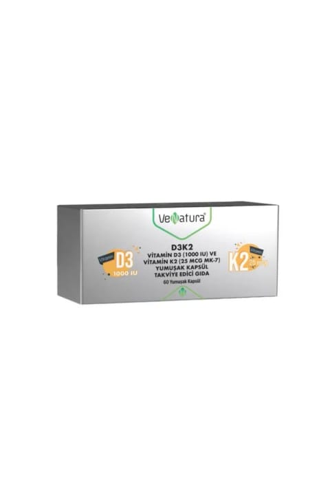 وناتورا D3K2 (D3 1000 IU) ویتامین 60 کپسول