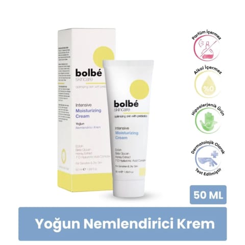 Bolbe کرم مرطوبکننده، ترمیمکننده و مغذی صورت با پریبیوتیک ۵۰ میلیلیتر (حاوی Hyaluronic Acid)