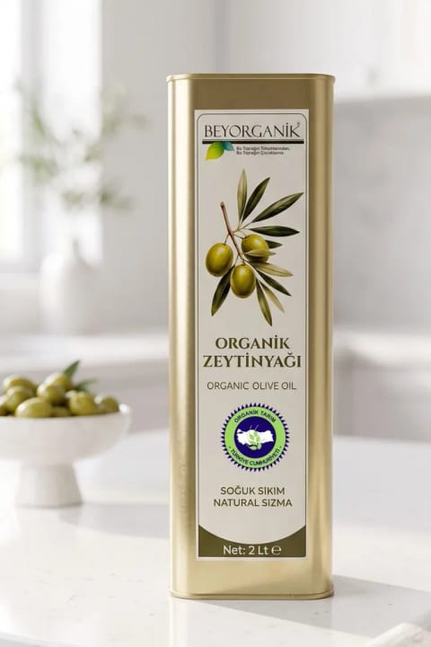 BEYORGANİK روغن زیتون فرابکر ارگانیک پرس سرد ۲ لیتری قوطی