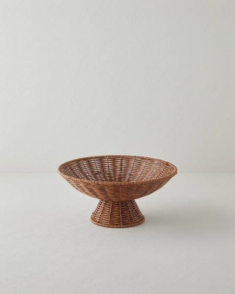 سینی پذیرایی Boho Rattan ۲۹×۲۹×۱۳ سانتی‌متر قهوه‌ای