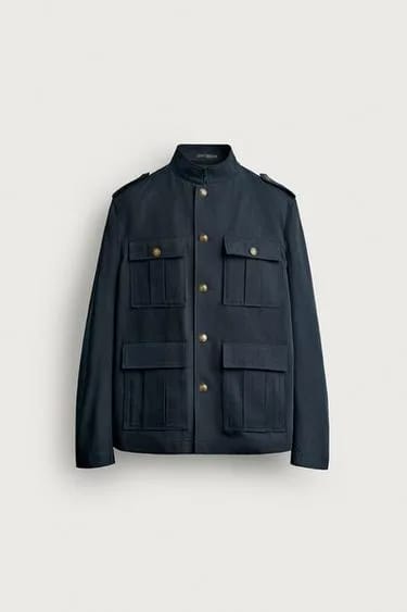 Zara ژاکت جیب‌دار با فیت ریلکس